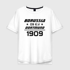 Мужская футболка хлопок Oversize с принтом BVB в Екатеринбурге, 100% хлопок | свободный крой, круглый ворот, “спинка” длиннее передней части | боруссия