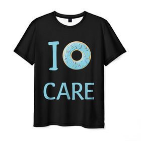 Мужская футболка 3D с принтом Donut care в Екатеринбурге, 100% полиэфир | прямой крой, круглый вырез горловины, длина до линии бедер | simpsons
