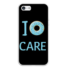 Чехол для iPhone 5/5S матовый с принтом Donut care в Екатеринбурге, Силикон | Область печати: задняя сторона чехла, без боковых панелей | simpsons