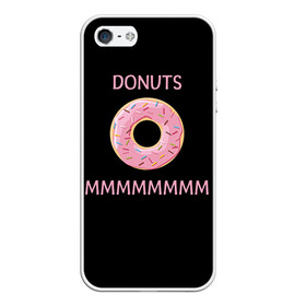 Чехол для iPhone 5/5S матовый с принтом Donuts в Екатеринбурге, Силикон | Область печати: задняя сторона чехла, без боковых панелей | simpsons