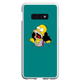 Чехол для Samsung S10E с принтом Alien-Homer в Екатеринбурге, Силикон | Область печати: задняя сторона чехла, без боковых панелей | Тематика изображения на принте: simpsons