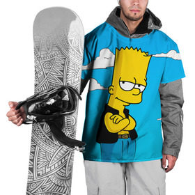 Накидка на куртку 3D с принтом Барт Симпсон в Екатеринбурге, 100% полиэстер |  | simpsons