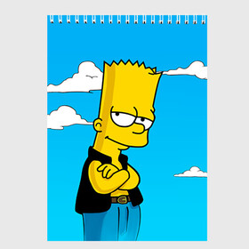 Скетчбук с принтом Барт Симпсон в Екатеринбурге, 100% бумага
 | 48 листов, плотность листов — 100 г/м2, плотность картонной обложки — 250 г/м2. Листы скреплены сверху удобной пружинной спиралью | simpsons