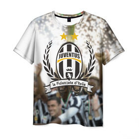 Мужская футболка 3D с принтом Juventus5 в Екатеринбурге, 100% полиэфир | прямой крой, круглый вырез горловины, длина до линии бедер | football | juve | juventus | seria a | бьянконери | серия а | футбол | чемпионат италии | юве | ювентус