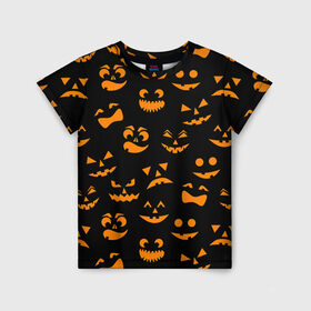 Детская футболка 3D с принтом Хэллуин 6 в Екатеринбурге, 100% гипоаллергенный полиэфир | прямой крой, круглый вырез горловины, длина до линии бедер, чуть спущенное плечо, ткань немного тянется | 31 октября | halloween | паутина | привидения | теги: хелоуин | хеллоуин | черепа