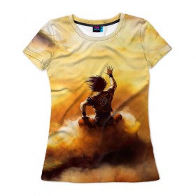 Женская футболка 3D с принтом Cloud в Екатеринбурге, 100% полиэфир ( синтетическое хлопкоподобное полотно) | прямой крой, круглый вырез горловины, длина до линии бедер | anime | dragon ball | goku | аниме | вегета | гоку | драконий жемчуг | жемчуг дракона