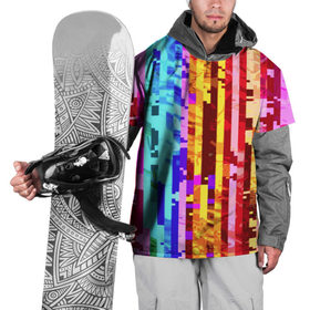 Накидка на куртку 3D с принтом Пиксилизация в Екатеринбурге, 100% полиэстер |  | Тематика изображения на принте: полосы | разноцветный | яркий