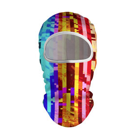 Балаклава 3D с принтом Пиксилизация в Екатеринбурге, 100% полиэстер, ткань с особыми свойствами — Activecool | плотность 150–180 г/м2; хорошо тянется, но при этом сохраняет форму. Закрывает шею, вокруг отверстия для глаз кайма. Единый размер | полосы | разноцветный | яркий