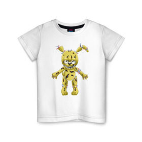 Детская футболка хлопок с принтом Springtrap в Екатеринбурге, 100% хлопок | круглый вырез горловины, полуприлегающий силуэт, длина до линии бедер | five nights at freddys | springtrap | фнаф