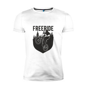 Мужская футболка премиум с принтом Freeride в Екатеринбурге, 92% хлопок, 8% лайкра | приталенный силуэт, круглый вырез ворота, длина до линии бедра, короткий рукав | Тематика изображения на принте: iceberg