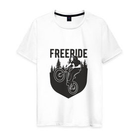 Мужская футболка хлопок с принтом Freeride в Екатеринбурге, 100% хлопок | прямой крой, круглый вырез горловины, длина до линии бедер, слегка спущенное плечо. | iceberg