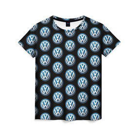 Женская футболка 3D с принтом Volkswagen в Екатеринбурге, 100% полиэфир ( синтетическое хлопкоподобное полотно) | прямой крой, круглый вырез горловины, длина до линии бедер | фольксваген