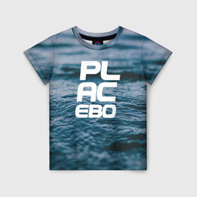 Детская футболка 3D с принтом Placebo в Екатеринбурге, 100% гипоаллергенный полиэфир | прямой крой, круглый вырез горловины, длина до линии бедер, чуть спущенное плечо, ткань немного тянется | Тематика изображения на принте: rok | панк | плацебо | рок