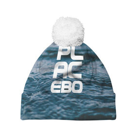 Шапка 3D c помпоном с принтом Placebo в Екатеринбурге, 100% полиэстер | универсальный размер, печать по всей поверхности изделия | rok | панк | плацебо | рок