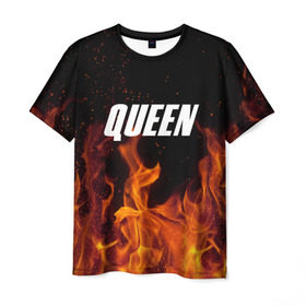 Мужская футболка 3D с принтом Queen в Екатеринбурге, 100% полиэфир | прямой крой, круглый вырез горловины, длина до линии бедер | rok | куин | меркури | музыка | панк | рок | фреди
