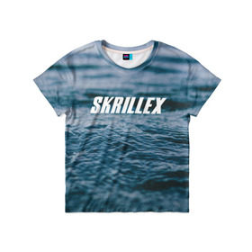 Детская футболка 3D с принтом Skrillex в Екатеринбурге, 100% гипоаллергенный полиэфир | прямой крой, круглый вырез горловины, длина до линии бедер, чуть спущенное плечо, ткань немного тянется | Тематика изображения на принте: rok | музыка | рок | скриллекс