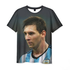Мужская футболка 3D с принтом Leo Messi в Екатеринбурге, 100% полиэфир | прямой крой, круглый вырез горловины, длина до линии бедер | fc barcelona | football | lionel messi | messi | аргентина | барса | лео месси | фк барселона | футбол