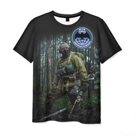 Мужская футболка 3D с принтом Военная разведка в Екатеринбурге, 100% полиэфир | прямой крой, круглый вырез горловины, длина до линии бедер | армия | вс рф | россия | солдат