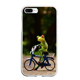 Чехол для iPhone 7Plus/8 Plus матовый с принтом Лягушка в Екатеринбурге, Силикон | Область печати: задняя сторона чехла, без боковых панелей | велосипед | жаба | животные | лягушка | мини | фигурка