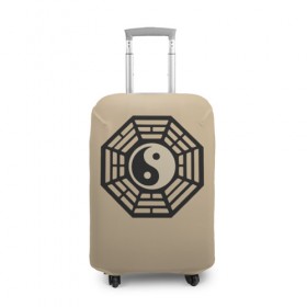 Чехол для чемодана 3D с принтом Символ гармонии в Екатеринбурге, 86% полиэфир, 14% спандекс | двустороннее нанесение принта, прорези для ручек и колес | азия | духовность | мистика | на макете изображён символ гармонии. знак | символ