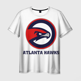 Мужская футболка 3D с принтом Atlanta Hawks в Екатеринбурге, 100% полиэфир | прямой крой, круглый вырез горловины, длина до линии бедер | Тематика изображения на принте: 
