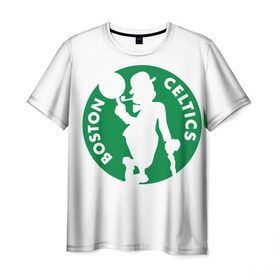 Мужская футболка 3D с принтом Boston Celtics в Екатеринбурге, 100% полиэфир | прямой крой, круглый вырез горловины, длина до линии бедер | 
