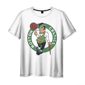 Мужская футболка 3D с принтом Boston Celtics в Екатеринбурге, 100% полиэфир | прямой крой, круглый вырез горловины, длина до линии бедер | boston celtics | nba | бостон селтикс | нба