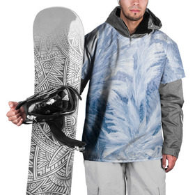 Накидка на куртку 3D с принтом Морозные узоры в Екатеринбурге, 100% полиэстер |  | frost | happy | new | year | год | иней | мороз | новогодние | новый | снег