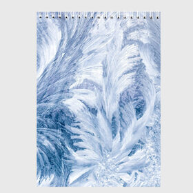 Скетчбук с принтом Морозные узоры в Екатеринбурге, 100% бумага
 | 48 листов, плотность листов — 100 г/м2, плотность картонной обложки — 250 г/м2. Листы скреплены сверху удобной пружинной спиралью | Тематика изображения на принте: frost | happy | new | year | год | иней | мороз | новогодние | новый | снег