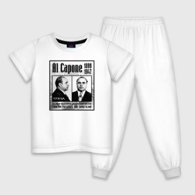 Детская пижама хлопок с принтом Аль Капоне в Екатеринбурге, 100% хлопок |  брюки и футболка прямого кроя, без карманов, на брюках мягкая резинка на поясе и по низу штанин
 | al capone | аль капоне | гангстер | мафия | чикаго