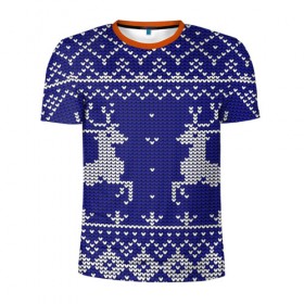 Мужская футболка 3D спортивная с принтом Свитер 2 в Екатеринбурге, 100% полиэстер с улучшенными характеристиками | приталенный силуэт, круглая горловина, широкие плечи, сужается к линии бедра | ангел | ёлка | ель | зима | колокольчик | нг | новый год | олень | рождество | санта | снег