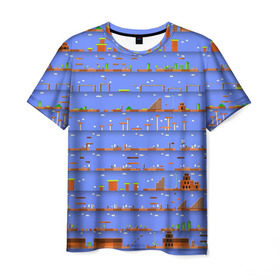Мужская футболка 3D с принтом Super Mario world в Екатеринбурге, 100% полиэфир | прямой крой, круглый вырез горловины, длина до линии бедер | nintendo | марио | нинтендо