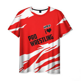 Мужская футболка 3D с принтом НФР: I Love Pro Wrestling в Екатеринбурге, 100% полиэфир | прямой крой, круглый вырез горловины, длина до линии бедер | danger zone | iwf | wrestling | нфр | опасная зона | реслинг | рестлинг