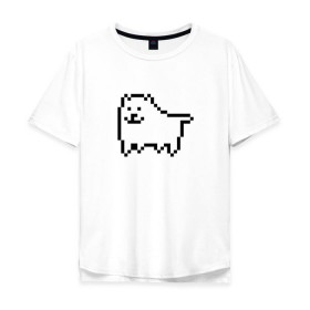 Мужская футболка хлопок Oversize с принтом Undertale game doge в Екатеринбурге, 100% хлопок | свободный крой, круглый ворот, “спинка” длиннее передней части | dog | андертейл | подземелье | собака