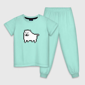 Детская пижама хлопок с принтом Undertale game doge в Екатеринбурге, 100% хлопок |  брюки и футболка прямого кроя, без карманов, на брюках мягкая резинка на поясе и по низу штанин
 | Тематика изображения на принте: dog | андертейл | подземелье | собака