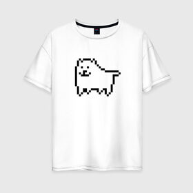 Женская футболка хлопок Oversize с принтом Undertale game doge в Екатеринбурге, 100% хлопок | свободный крой, круглый ворот, спущенный рукав, длина до линии бедер
 | dog | андертейл | подземелье | собака