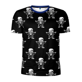 Мужская футболка 3D спортивная с принтом Undertale Sans (узор) в Екатеринбурге, 100% полиэстер с улучшенными характеристиками | приталенный силуэт, круглая горловина, широкие плечи, сужается к линии бедра | 
