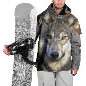 Накидка на куртку 3D с принтом Волк в Екатеринбурге, 100% полиэстер |  | волк | волки | волчата | волчонок | хищник