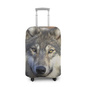 Чехол для чемодана 3D с принтом Волк в Екатеринбурге, 86% полиэфир, 14% спандекс | двустороннее нанесение принта, прорези для ручек и колес | Тематика изображения на принте: волк | волки | волчата | волчонок | хищник