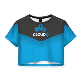Женская футболка 3D укороченная с принтом Cloud 9 Uniform в Екатеринбурге, 100% полиэстер | круглая горловина, длина футболки до линии талии, рукава с отворотами | Тематика изображения на принте: counter strike | cs go | swat | terrorist | контр страйк | кс го | спецназ