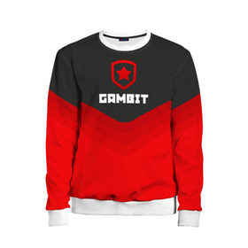 Детский свитшот 3D с принтом Gambit Gaming Uniform в Екатеринбурге, 100% полиэстер | свободная посадка, прямой крой, мягкая тканевая резинка на рукавах и понизу свитшота | counter strike | cs go | gambit | swat | terrorist | гамбит | контр страйк | кс го | спецназ