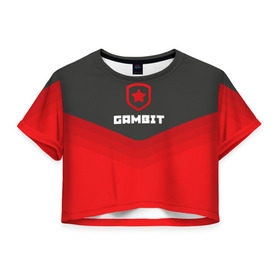 Женская футболка 3D укороченная с принтом Gambit Gaming Uniform в Екатеринбурге, 100% полиэстер | круглая горловина, длина футболки до линии талии, рукава с отворотами | counter strike | cs go | gambit | swat | terrorist | гамбит | контр страйк | кс го | спецназ