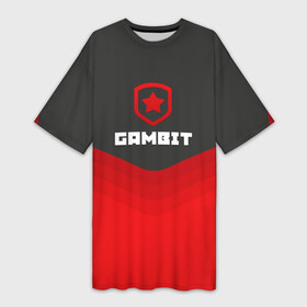 Платье-футболка 3D с принтом Gambit Gaming Uniform в Екатеринбурге,  |  | Тематика изображения на принте: counter strike | cs go | gambit | swat | terrorist | гамбит | контр страйк | кс го | спецназ
