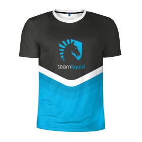 Мужская футболка 3D спортивная с принтом Team Liquid Uniform в Екатеринбурге, 100% полиэстер с улучшенными характеристиками | приталенный силуэт, круглая горловина, широкие плечи, сужается к линии бедра | Тематика изображения на принте: dota | ggwp | glhf | team | team liquid | дота | игра | тим ликвид | униформа