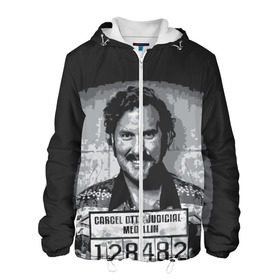 Мужская куртка 3D с принтом Pablo Escobar в Екатеринбурге, ткань верха — 100% полиэстер, подклад — флис | прямой крой, подол и капюшон оформлены резинкой с фиксаторами, два кармана без застежек по бокам, один большой потайной карман на груди. Карман на груди застегивается на липучку | пабло | эскобар