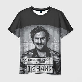 Мужская футболка 3D с принтом Pablo Escobar в Екатеринбурге, 100% полиэфир | прямой крой, круглый вырез горловины, длина до линии бедер | Тематика изображения на принте: пабло | эскобар