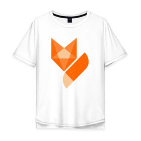Мужская футболка хлопок Oversize с принтом Лиса минимализм в Екатеринбурге, 100% хлопок | свободный крой, круглый ворот, “спинка” длиннее передней части | Тематика изображения на принте: fox