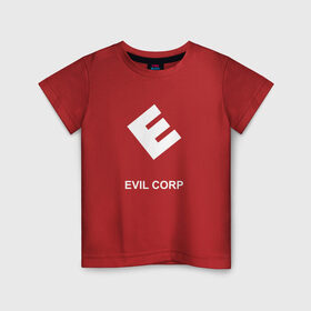 Детская футболка хлопок с принтом Evil corporation в Екатеринбурге, 100% хлопок | круглый вырез горловины, полуприлегающий силуэт, длина до линии бедер | mister | mr | robot | зла | корпорация | мистер | робот