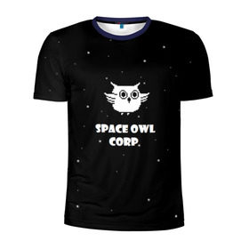 Мужская футболка 3D спортивная с принтом Космическая сова в Екатеринбурге, 100% полиэстер с улучшенными характеристиками | приталенный силуэт, круглая горловина, широкие плечи, сужается к линии бедра | астрономия звезды космос сова