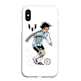 Чехол для iPhone XS Max матовый с принтом Messi в Екатеринбурге, Силикон | Область печати: задняя сторона чехла, без боковых панелей | barselona | messi | аргентина | барселона | испания | месси | мяч | футбол